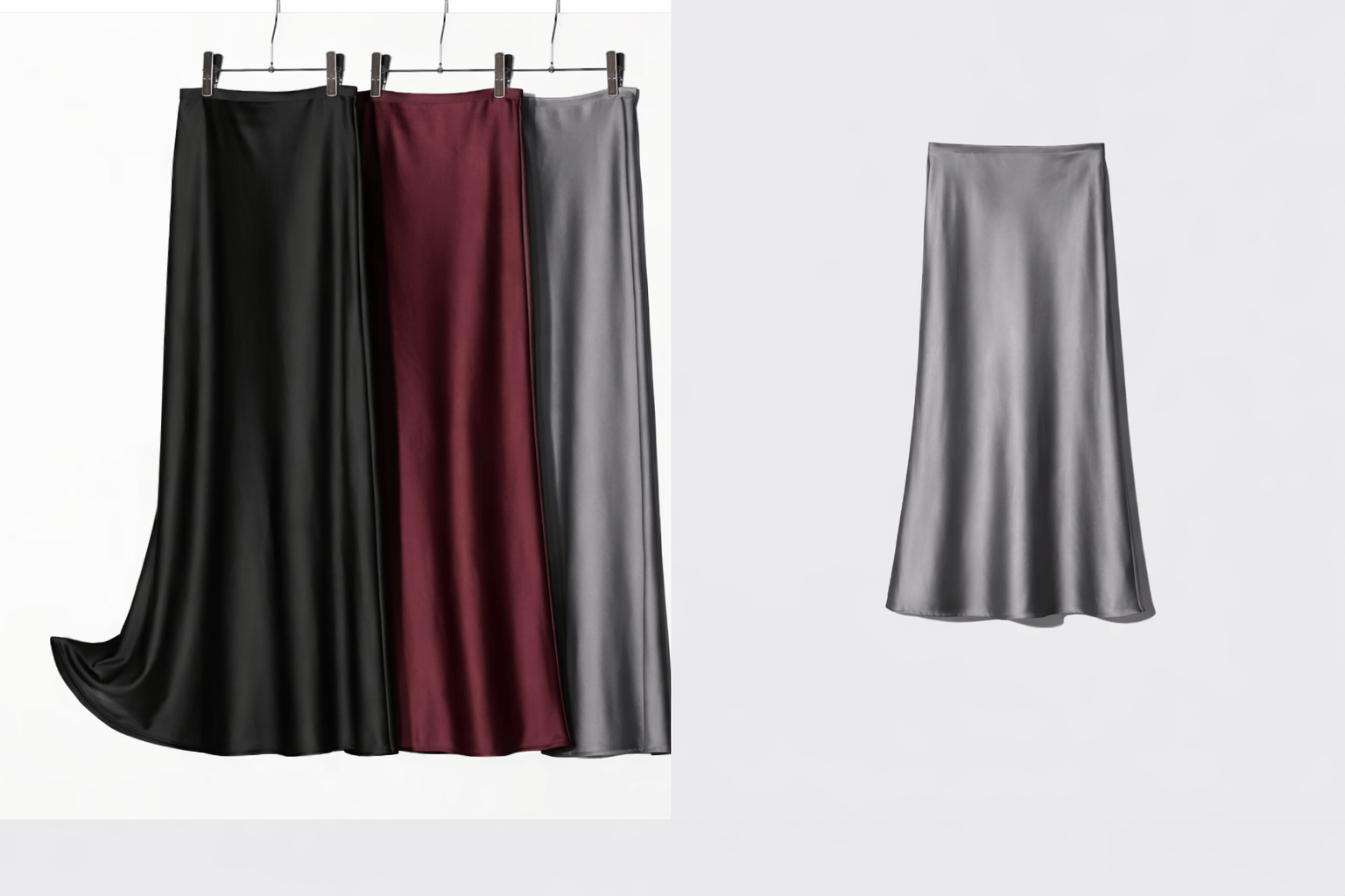 Satin Maxi Skirt - Skirts by AURA