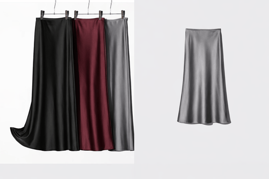 Satin Maxi Skirt - Skirts by AURA