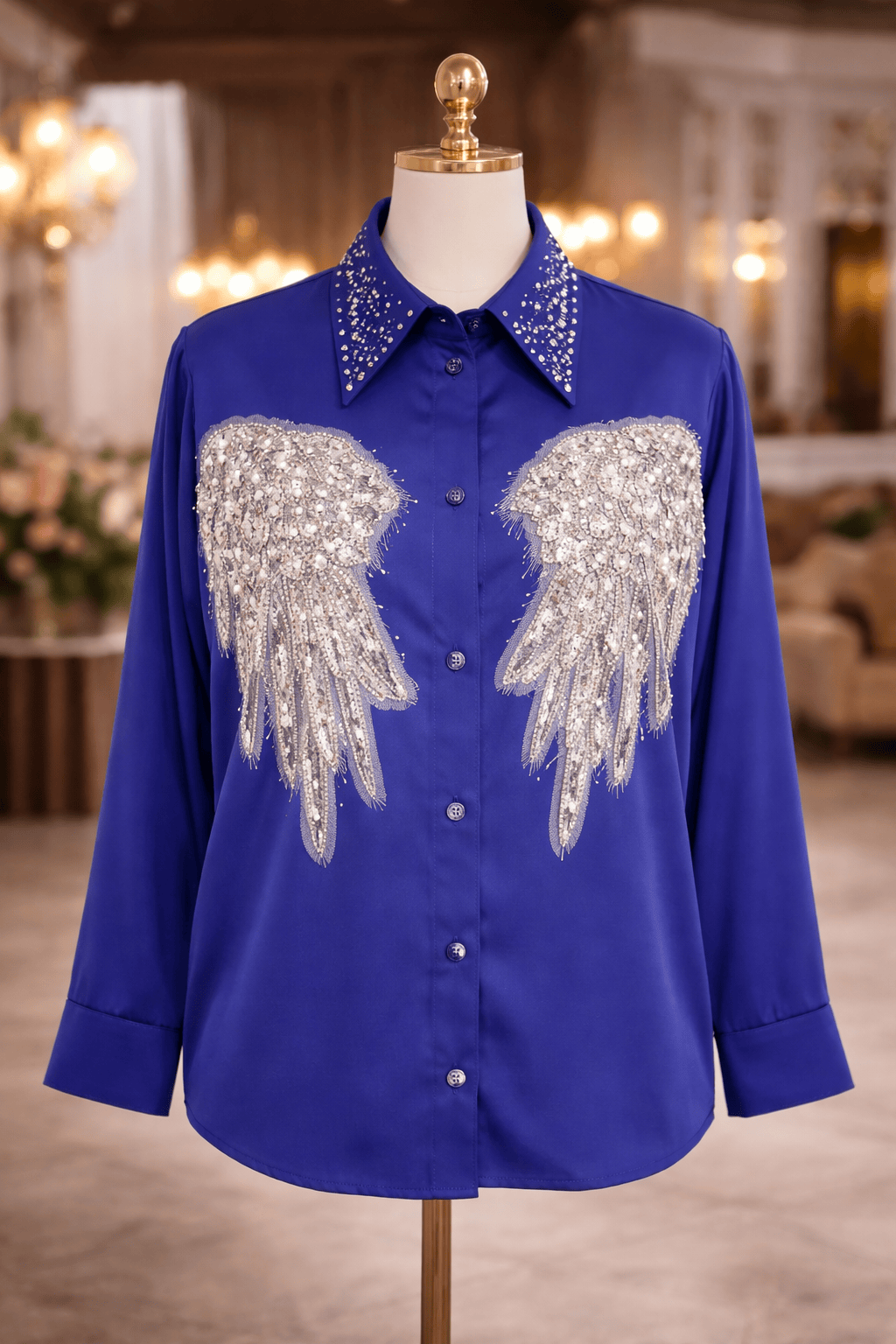 Embellished Wing Shirt - Tops by AURA